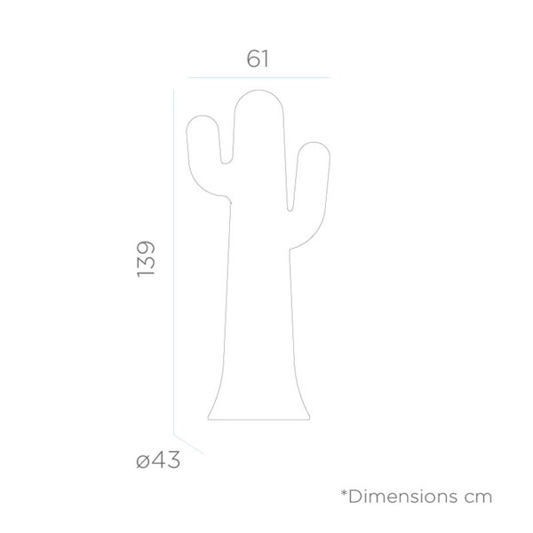 Lámpara de pie LED en forma de cactus PANCHO 140, blanco con cable para exterior, luz fría o cálida