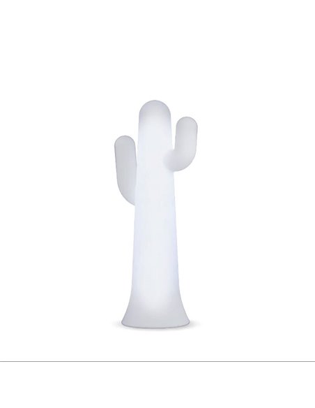 Lámpara de pie LED en forma de cactus PANCHO 140, blanco con cable para exterior, luz fría o cálida