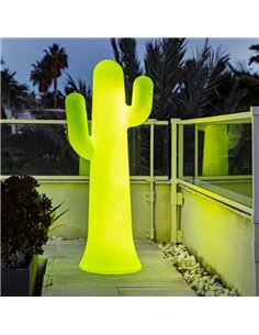 Lámpara de pie LED en forma de cactus PANCHO 140, verde lima con cable para exterior, luz fría 2