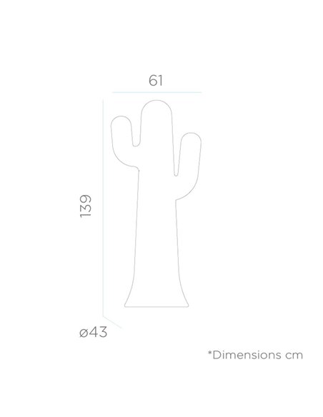 Lámpara de pie LED en forma de cactus PANCHO 140, verde lima con cable para exterior, luz fría