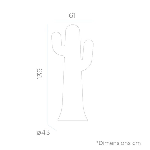 Lampadaire LED PANCHO 140 en forme de cactus, vert citron avec câble extérieur, lumière froide