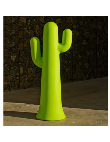 Lámpara de pie LED en forma de cactus PANCHO 140, verde lima con cable para exterior, luz fría