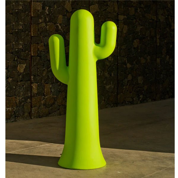 Lampadaire LED PANCHO 140 en forme de cactus, vert citron avec câble extérieur, lumière froide