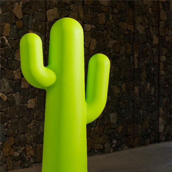 Lampadaire LED PANCHO 140 en forme de cactus, vert citron avec câble extérieur, lumière froide