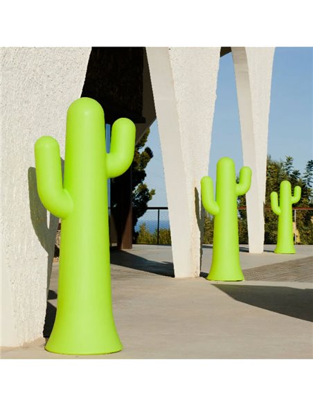 Lámpara de pie LED en forma de cactus PANCHO 140, verde lima con cable para exterior, luz fría