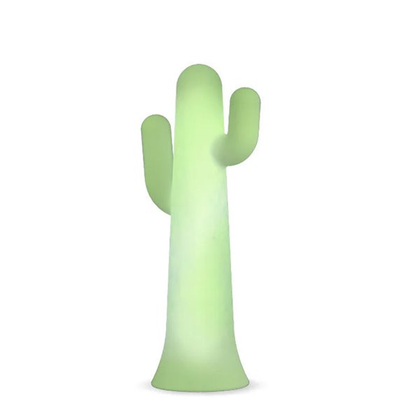 Lampadaire LED PANCHO 140 en forme de cactus, vert citron avec câble extérieur, lumière froide