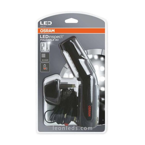 Osram Foldable 80 Ledil201 Lampe de poche LED ronde rechargeable magnétique avec crochet | Éclairage LeonLeds