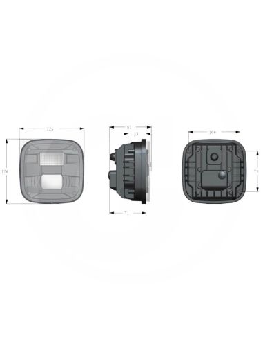 Medidas Faro LED John Deere AL178138 para Serie 6030 y 7030 | 12/24V | Luz de cruce, carretera y posición Homologado