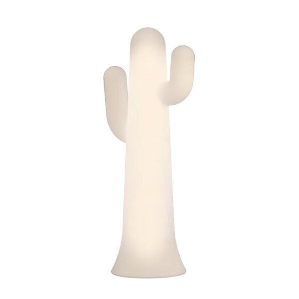 Lámpara de pie LED en forma de cactus PANCHO 140, blanco con cable para exterior, luz fría o cálida