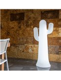 Luminária de chão LED PANCHO 140 em formato de cacto, branca com cabo para área externa, luz fria ou quente