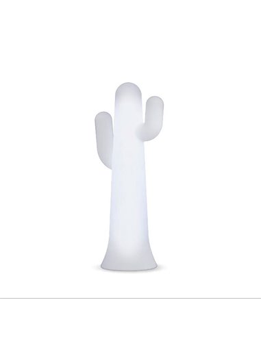 Lámpara de pie LED en forma de cactus PANCHO 140, blanco con cable para exterior, luz fría o cálida