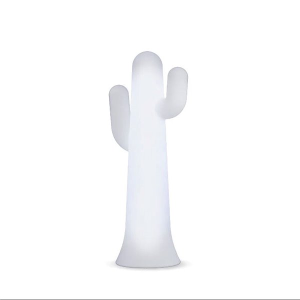 Lámpara de pie LED en forma de cactus PANCHO 140, blanco con cable para exterior, luz fría o cálida