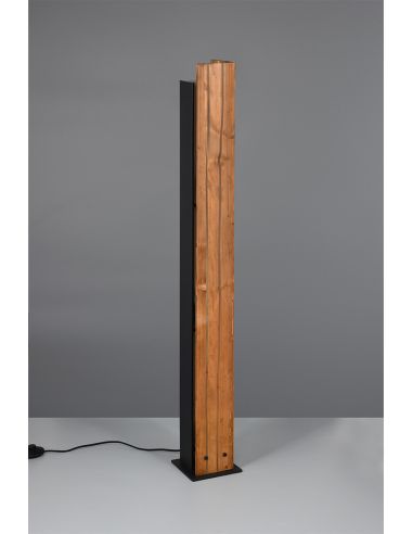 Lámpara de pie de madera natural KARUNI E27 121cm estilo rústico moderno 463300330 con cable e interruptor