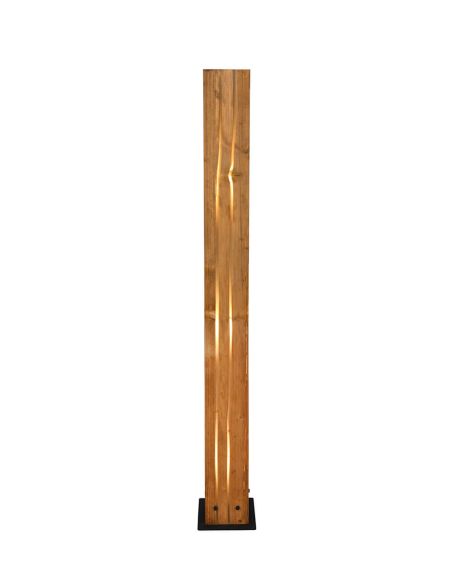 Lámpara de pie de madera natural KARUNI E27 121cm estilo rústico moderno 463300330