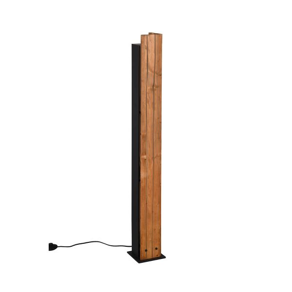 Lámpara de pie de madera natural KARUNI E27 121cm estilo rústico moderno 463300330 con cable e interruptor
