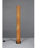Lámpara de pie de madera natural KARUNI E27 121cm estilo rústico moderno 463300330 con cable e interruptor