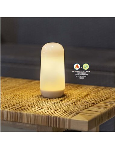 Bombilla LED portátil con base imantada y mando CANDY, recargable, luz cálida y efecto llama