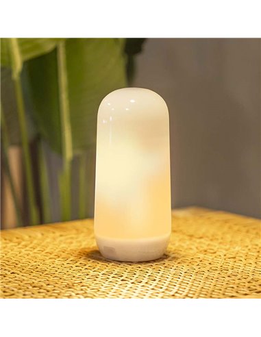 Bombilla LED portátil con base imantada y mando CANDY, recargable, luz cálida y efecto llama