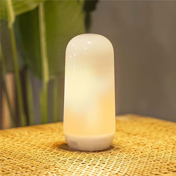 Bombilla LED portátil con base imantada y mando CANDY, recargable, luz cálida y efecto llama