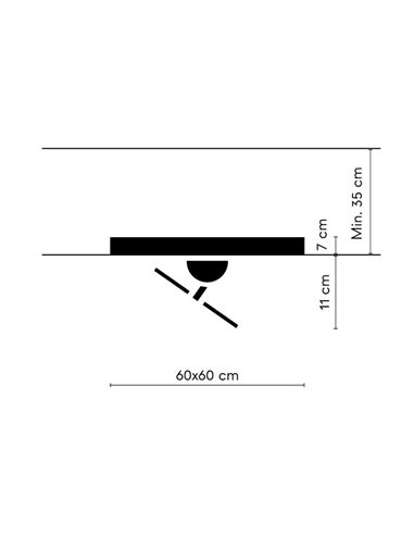 Ventoinha de teto LED embutido em tetos modulares 60x60 CUBIS, 20W