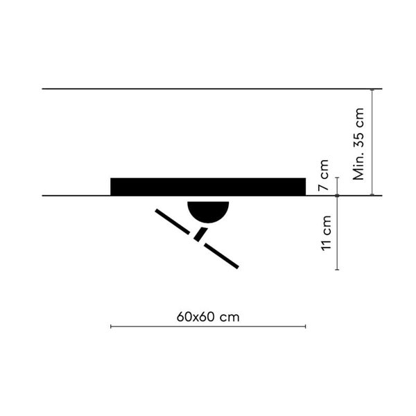 Ventoinha de teto LED embutido em tetos modulares 60x60 CUBIS, 20W