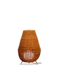 Lámpara decorativa LED SAONA 70, interior e exterior, de fibras naturales, regulable en color e intensidad