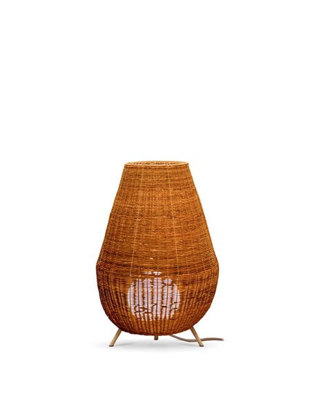 Lámpara decorativa LED SAONA 70, interior e exterior, de fibras naturales, regulable en color e intensidad
