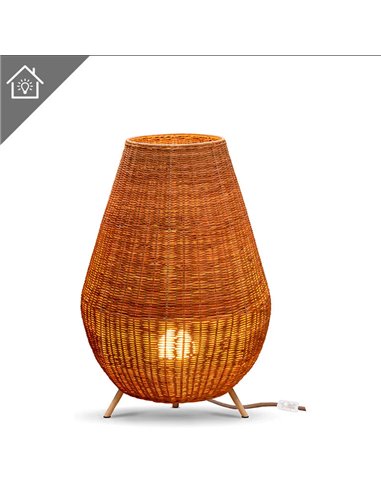 Lámpara decorativa LED SAONA 70, interior e exterior, de fibras naturales, regulable en color e intensidad