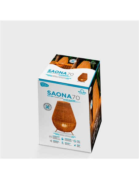 Lámpara decorativa LED SAONA 70, interior e exterior, de fibras naturales, regulable en color e intensidad