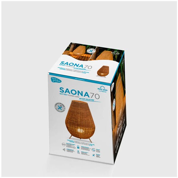 Lâmpada LED decorativa sem fio SAONA 70 com bateria recarregável para ambientes externos e controle remoto, 900 lm