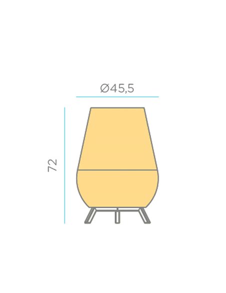 Lâmpada LED decorativa sem fio SAONA 70 com bateria recarregável para ambientes externos e controle remoto, 900 lm