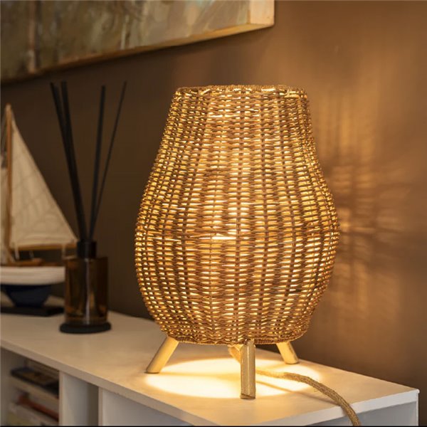 Lámpara de sobremesa LED para interior SAONA 30 con cable yute, sin bombilla