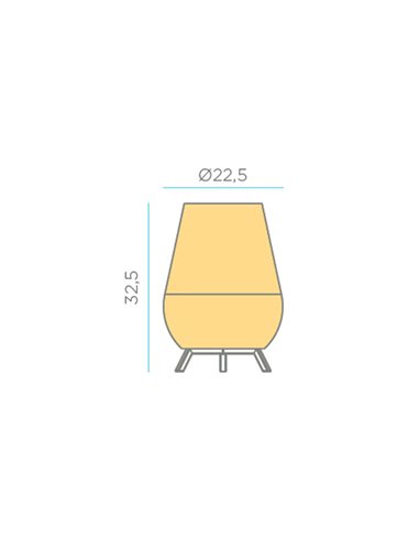 Lámpara de sobremesa LED para interior SAONA 30 con cable yute, sin bombilla