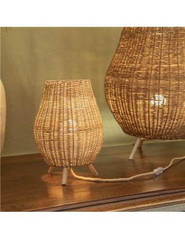 Candeeiro de mesa interior SAONA 30 LED com cabo de juta, sem lâmpada