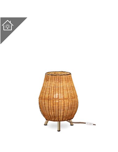 Lámpara de sobremesa LED para interior SAONA 30 con cable yute, sin bombilla