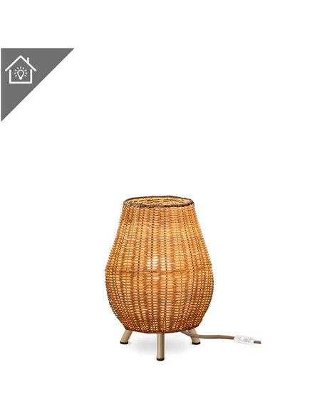 Lampe de table d'intérieur SAONA 30 LED avec câble en jute, sans ampoule