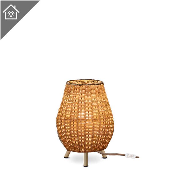 Lámpara de sobremesa LED para interior SAONA 30 con cable yute, sin bombilla