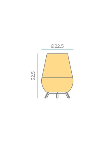 Lámpara de sobremesa con batería recargable LED SAONA 30, para exterior con bombilla 900Lm y mando a distancia