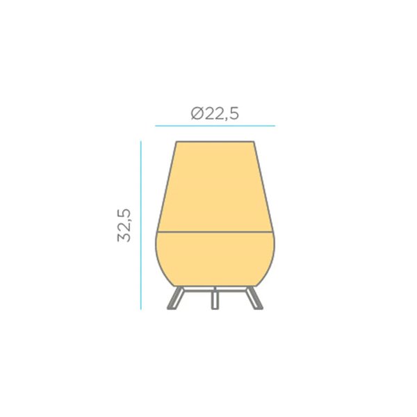 Lámpara de sobremesa con batería recargable LED SAONA 30, para exterior con bombilla 900Lm y mando a distancia