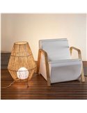 Lámpara de sobremesa/suelo LED de fibra natural SISINE 70, uso interior, E27 (no incl.), Ø45x72 cm