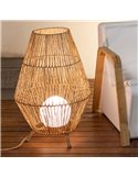 Luminária de mesa/piso LED SISINE 70 de fibra natural, uso interno, E27 (não incl.), Ø45x72 cm