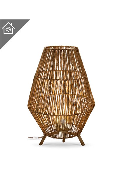Lámpara de sobremesa/suelo LED de fibra natural SISINE 70, uso interior, E27 (no incl.), Ø45x72 cm