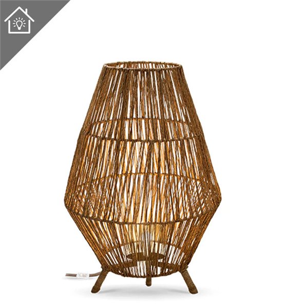 Lámpara de sobremesa/suelo LED de fibra natural SISINE 70, uso interior, E27 (no incl.), Ø45x72 cm