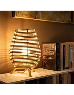 Lámpara de sobremesa BOSSA 30, de fibras naturales con cable yute para interior, E27 (no incl.) 2