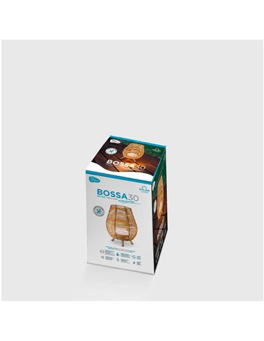 Lampe de table BOSSA 30, en fibres naturelles avec câble en jute pour l'intérieur, E27 (non inclus)