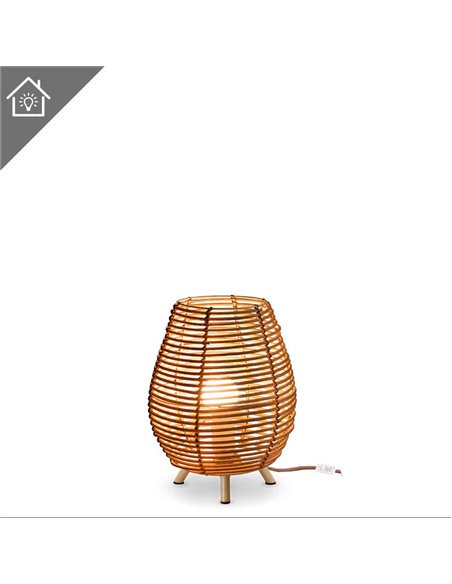 Lámpara de sobremesa BOSSA 30, de fibras naturales con cable yute para interior, E27 (no incl.)