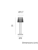 Lámpara de sobremesa LED sin cables para interior GRETITA, 8Lm, regulable, control táctil, a pilas 3AAA