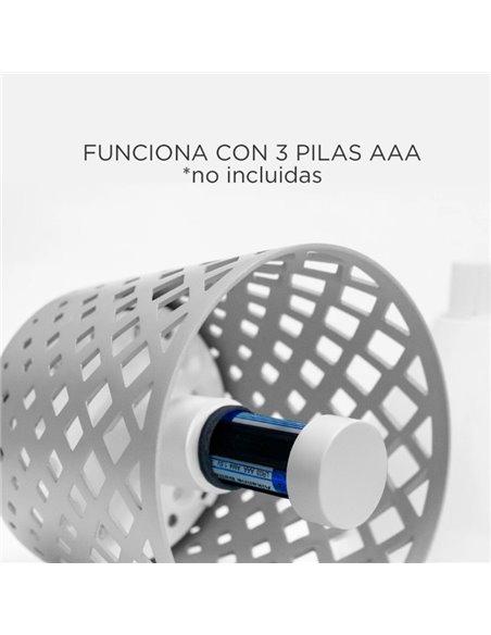 Lámpara de sobremesa LED sin cables para interior GRETITA, 8Lm, regulable, control táctil, a pilas 3AAA