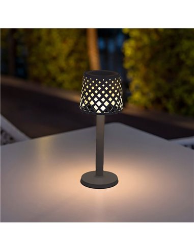 Lámpara de sobremesa LED sin cables para interior GRETITA, 8Lm, regulable, control táctil, a pilas 3AAA