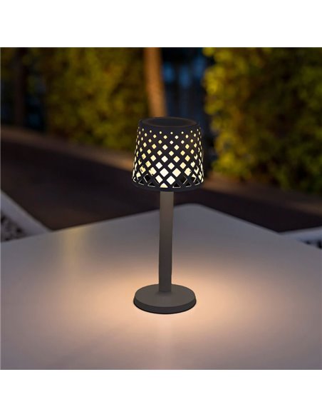 Lámpara de sobremesa LED sin cables para interior GRETITA, 8Lm, regulable, control táctil, a pilas 3AAA